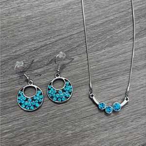 SET of Silver and Blue Jewelry